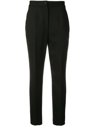 Shop Dolce & Gabbana Cropped High Waisted Trousers In Black