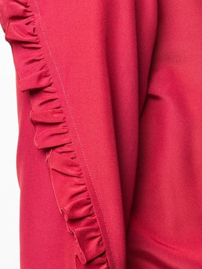 Shop Bottega Veneta Ruffled Sleeve Shirt In Red