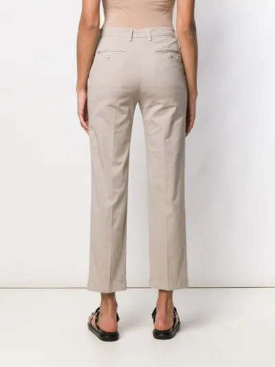 Shop Aspesi Cropped Slim-fit Trousers In Neutrals