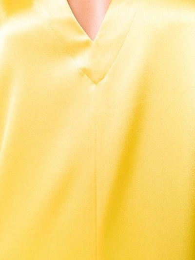 Shop Gianluca Capannolo 3/4 Sleeve Dress In Yellow