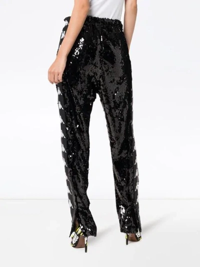 Shop Faith Connexion Sequin Embellished Split Trousers In Black