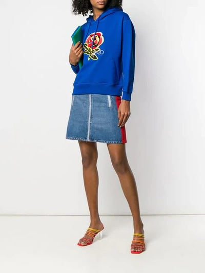 Shop Kenzo Striped Mini Skirt In Blue