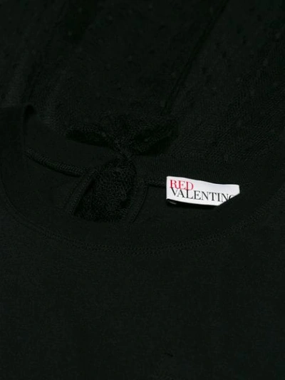 Shop Red Valentino Tulle Panel Midi Dress - Black
