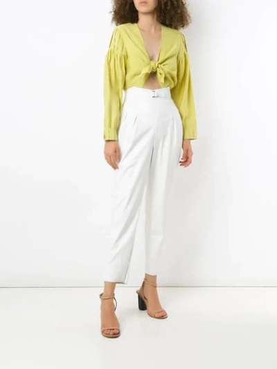 Shop Framed Tulip Tapered Trousers In White