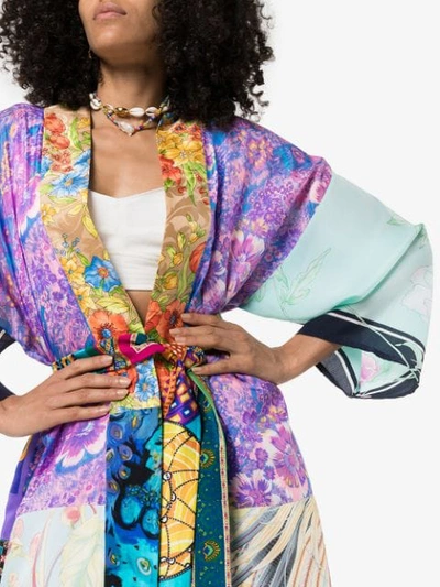 Shop Rianna + Nina Mixed Floral-print Kimono - 108 - Multicoloured