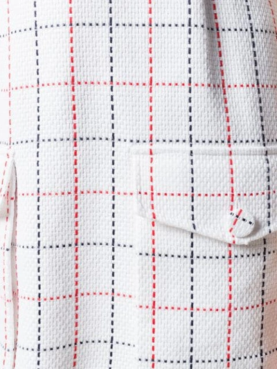 Shop Msgm Woven Knit Check Mini Dress In White
