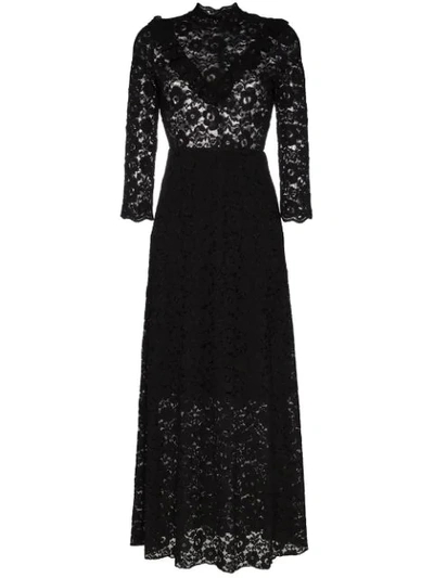 Shop By Timo High Neck Lace Maxi Dress In Black