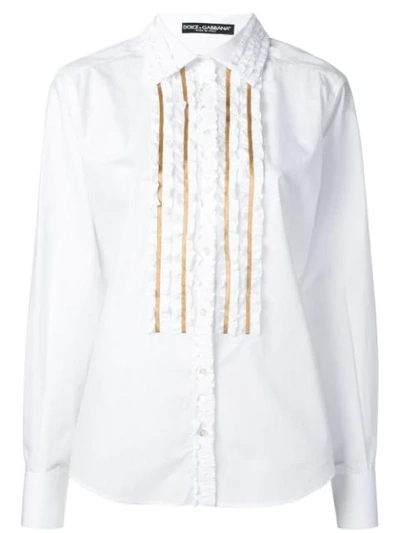 Shop Dolce & Gabbana Ruffle Shirt In White