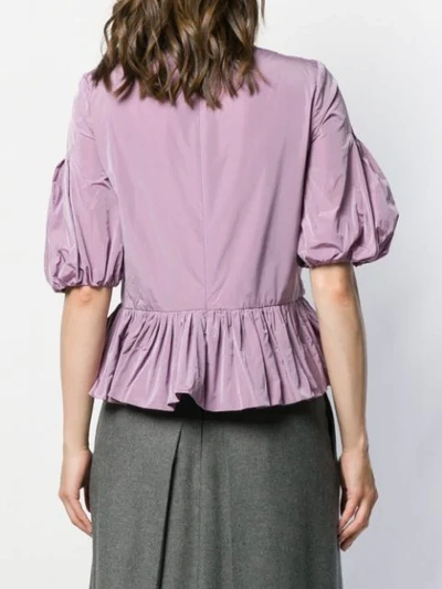 MOLLY GODDARD KEYHOLE RUCHED BLOUSE - 紫色