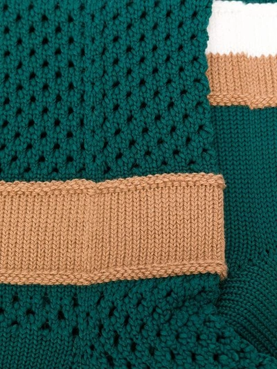 SACAI 条纹针织袜 - 绿色