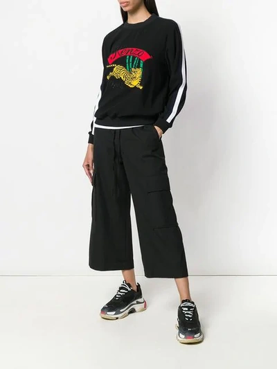 Shop Kenzo Tiger Motif Sweatshirt In Black