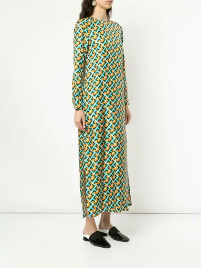 Shop La Doublej Geometric Print Maxi Dress In Multicolour