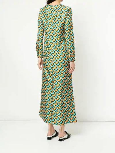 Shop La Doublej Geometric Print Maxi Dress In Multicolour