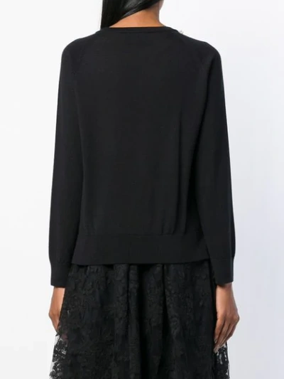 Shop Simone Rocha Beaded Bow Sweater In Black