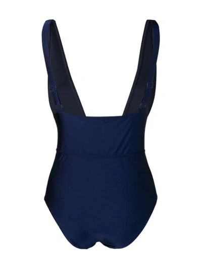 Shop Zimmermann Bowie Button-detail Swimsuit In Blue