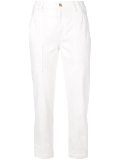 Shop Brunello Cucinelli Cropped Style Jeans In White