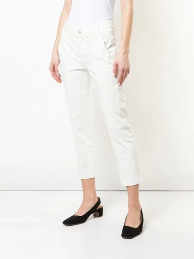 Shop Brunello Cucinelli Cropped Style Jeans In White