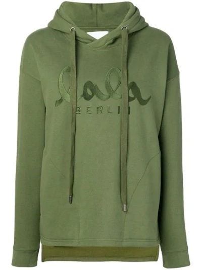 Shop Lala Berlin Embroidered Logo Sweatshirt In Green