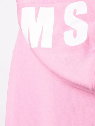 Shop Msgm Logo Print Hoodie In Pink