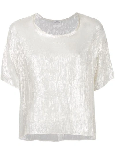 Shop Forte Forte Sheer Iridescent Top In White