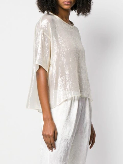 Shop Forte Forte Sheer Iridescent Top In White