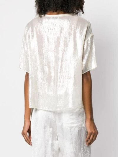 Shop Forte Forte Sheer Iridescent Top In White