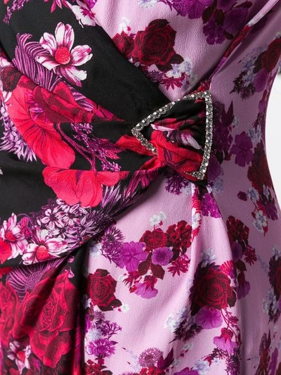 Shop Pinko Wrap-around Midi Dress In Rpz Rosso Rosa Nero