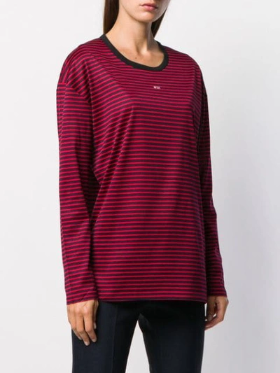 Shop N°21 Long-sleeved Striped T-shirt In Red