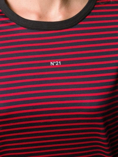 Shop N°21 Long-sleeved Striped T-shirt In Red