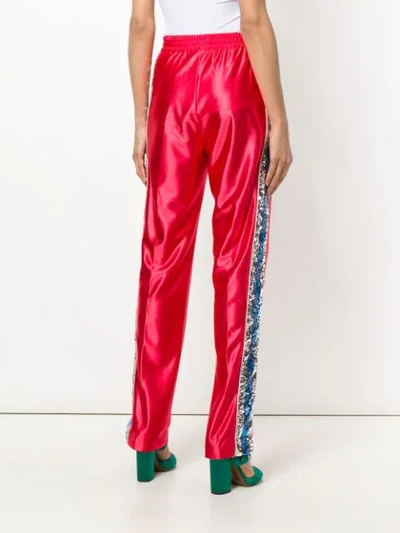 Shop Gucci Sequins Embellished Loose Trousers In Red