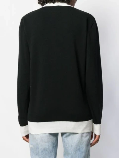 Shop Balmain Knitted Logo Sweater In Black