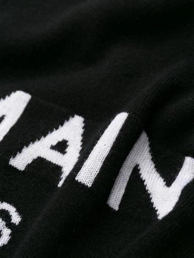 Shop Balmain Knitted Logo Sweater In Black