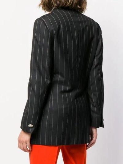 Pre-owned Versace 1990's Pinstripe Blazer In Black