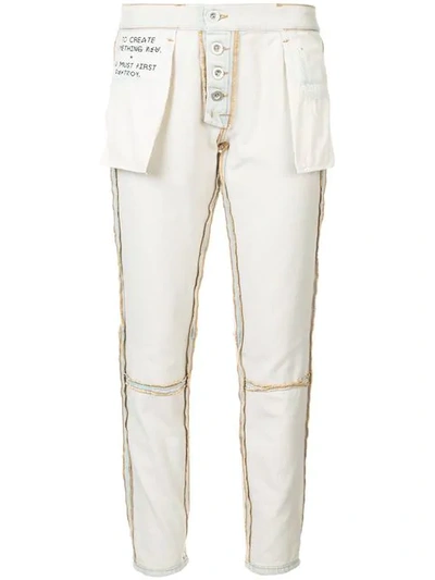 Shop Ben Taverniti Unravel Project Reverse Straight-leg Jeans In White