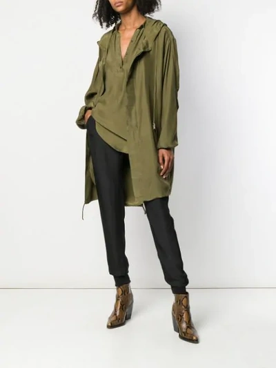 Shop A.f.vandevorst High-waist Silk Trousers - Green