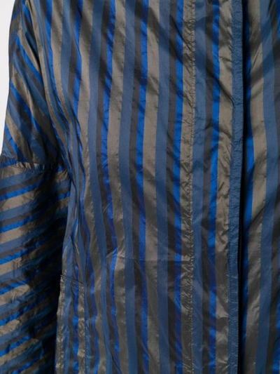 Shop Aspesi Striped Navy Coat In Blue