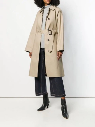 Shop Mackintosh Aberdeen Fawn X Leopard Oversized Single Breasted Trench Coat | Lr-1003 In Neutrals