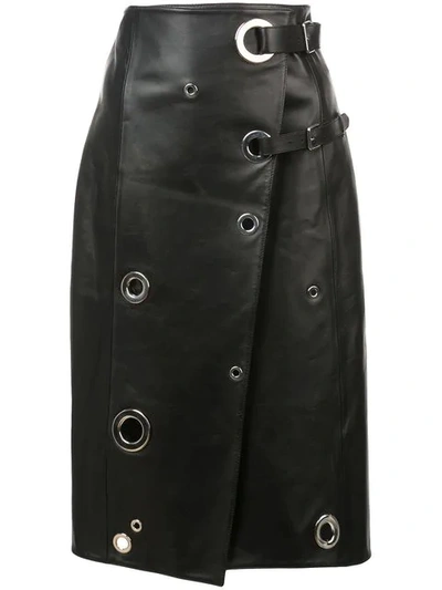 Shop Altuzarra Rivet Wrap Skirt In Black