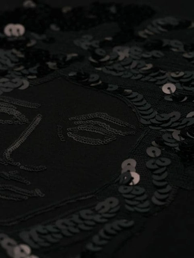 Shop Versace Sequined Medusa T In Black