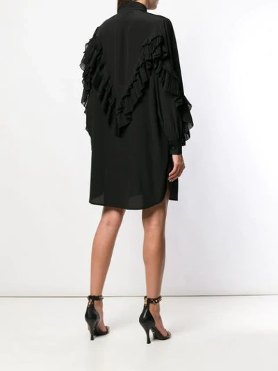 Shop Givenchy Long Sleeve Button-down Dress In Black