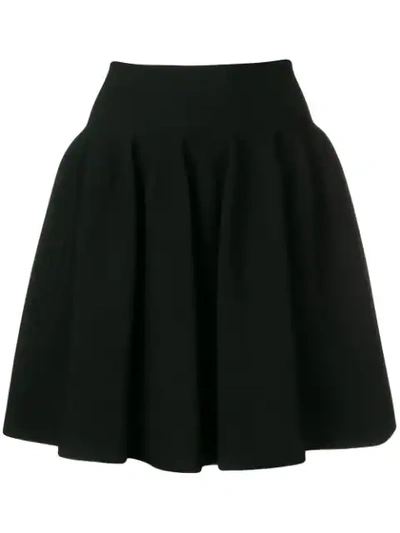 Shop Stella Mccartney Pleated Knit Skirt In Black