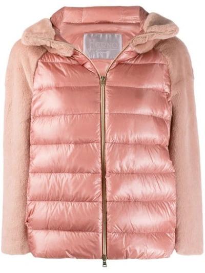 Shop Herno Hooded Puffer Jacket In Pink