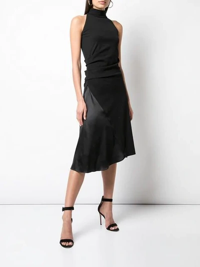 Shop Brunello Cucinelli Roll Neck Midi Dress In C036 Black