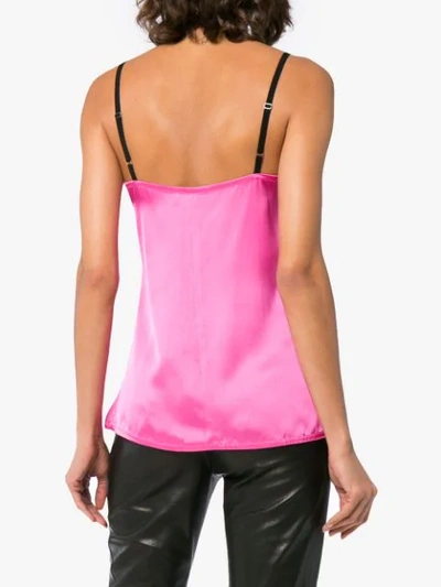 Shop Helmut Lang Sleeveless Lace Trim Cami Slip Top In Pink