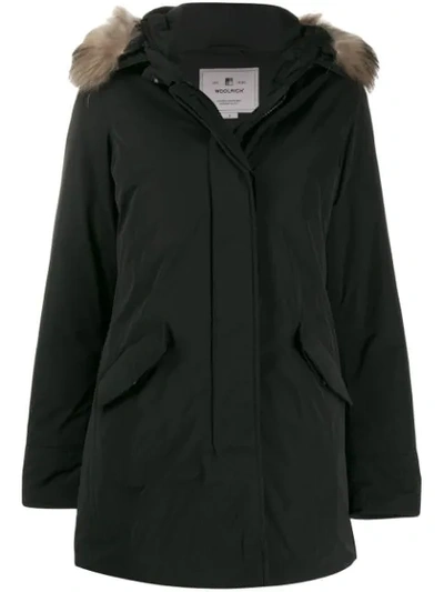 Shop Woolrich Hooded Puffer Jacket In Black
