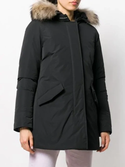 Shop Woolrich Hooded Puffer Jacket In Black