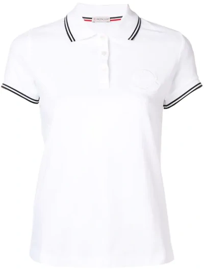 Shop Moncler Polo Shirt In White