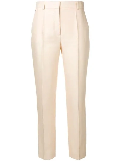 Shop Emilio Pucci Cropped Wool-blend Tailored Trousers In Neutrals