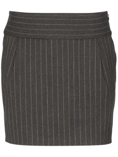 Shop Alexandre Vauthier Pinstripe Mini-skirt In Grey