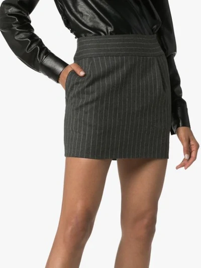 Shop Alexandre Vauthier Pinstripe Mini-skirt In Grey